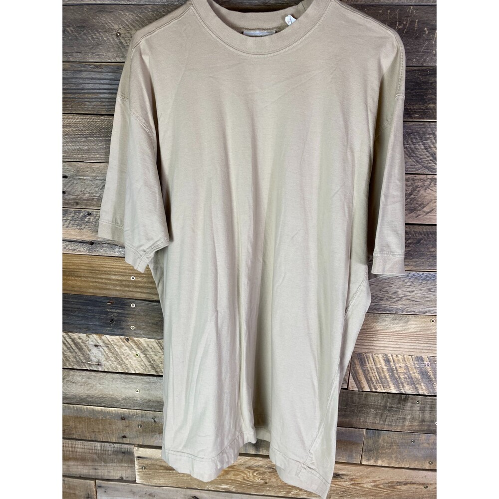 Coldwater Creek Men's Size L Tan Crew Neck Short Sleeve T-Shirt 100% Cotton